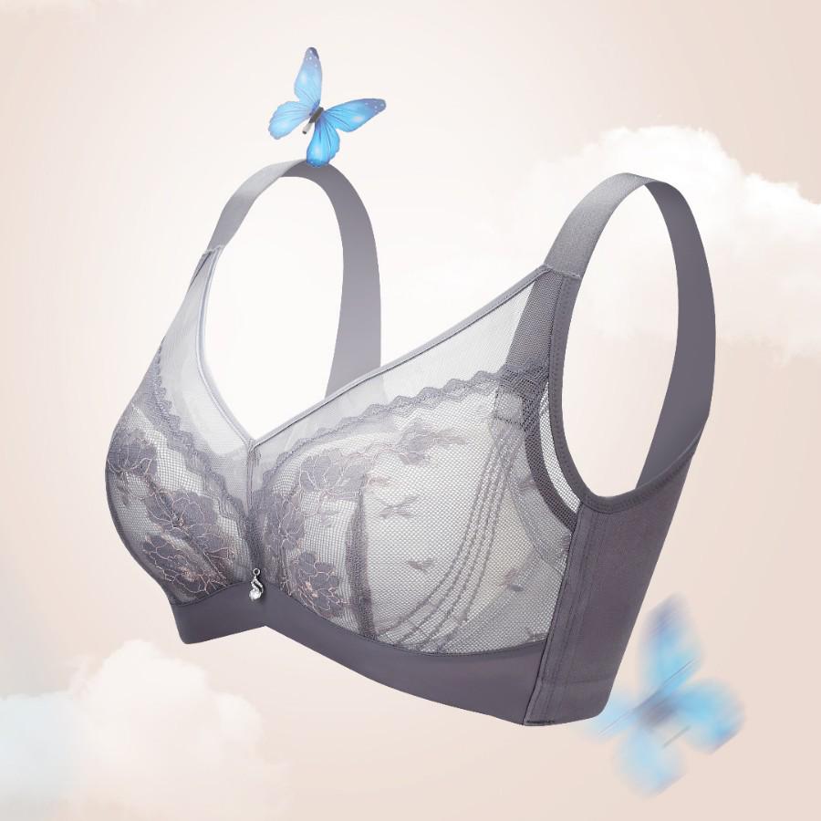 CDE Light Luxury Lace Underwire Bra for Big Busts - Slimming, Lifting, and Gathering Effect