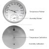 127mm 5" Thermometer Hygrometer Wall Hung Stainless Steel Indoor Outdoor Sauna Room Temperature Humidity Tester Monitor