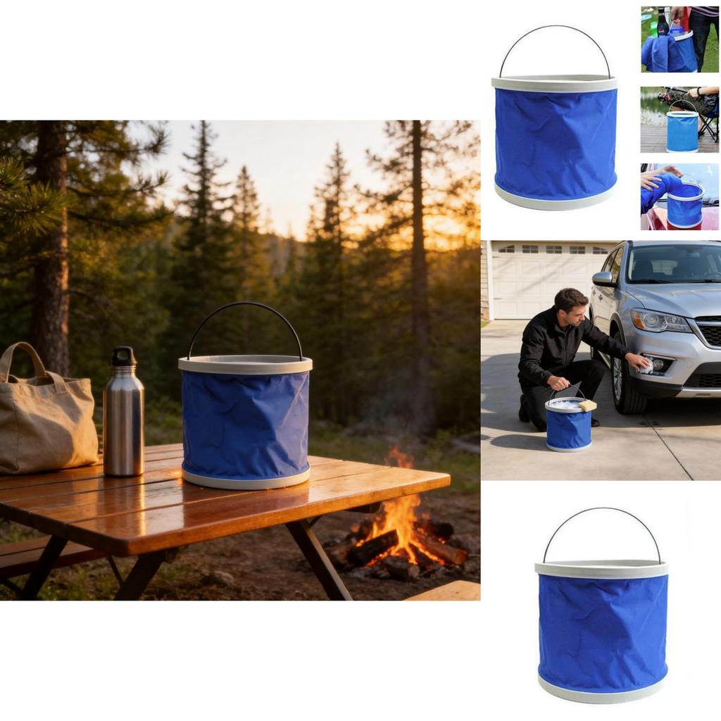 Car Water Container With Oxford 600d Fabric And Collapsible Structure For Camping And Fishing Use
