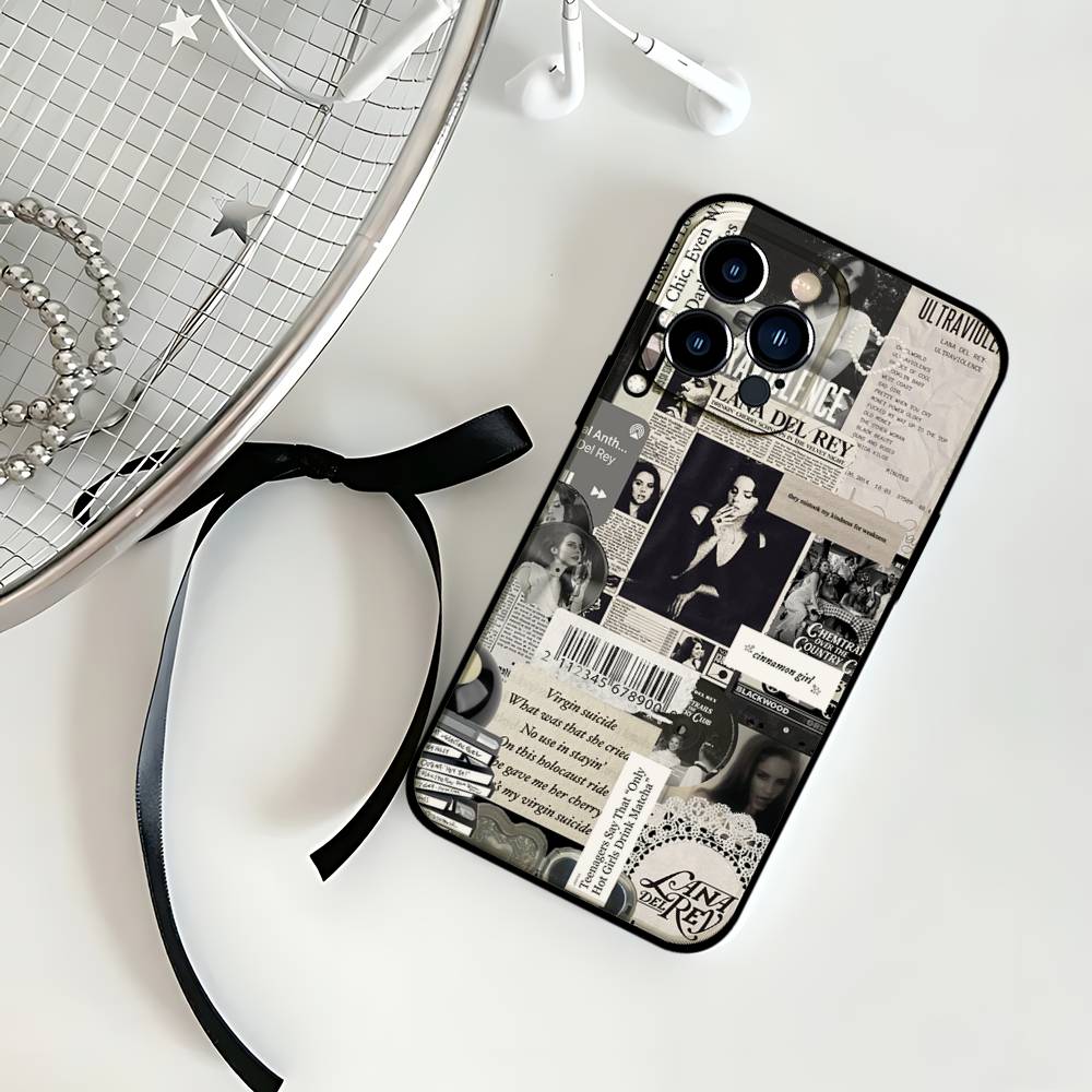 L-Lana Del Rey Singer Phone Case Black That Fits For IPhone 17,16,15,11,13,14 Pro Max,Plus,X,Xr,Xs Max,13Mini