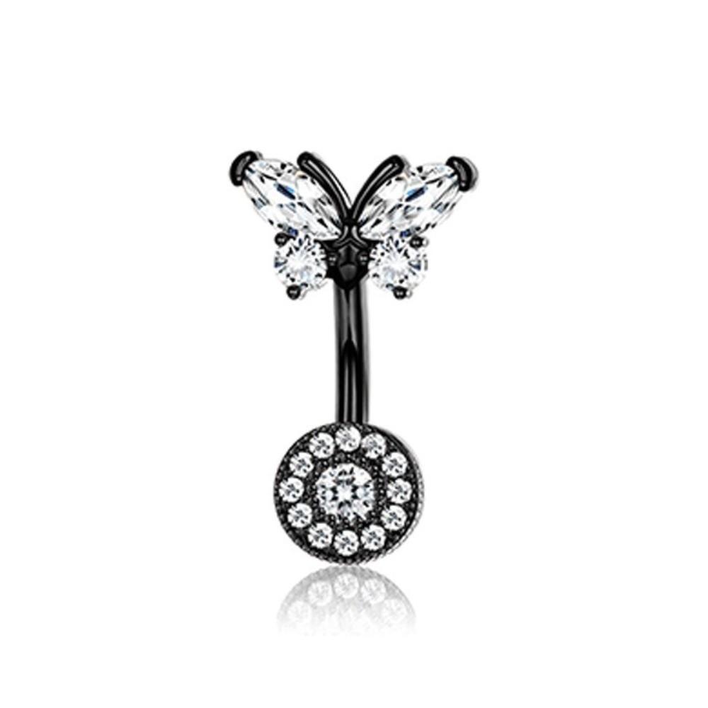 Dangled Design Butterfly Navel Jewelry Stainless Steel Belly Rings Seaside
