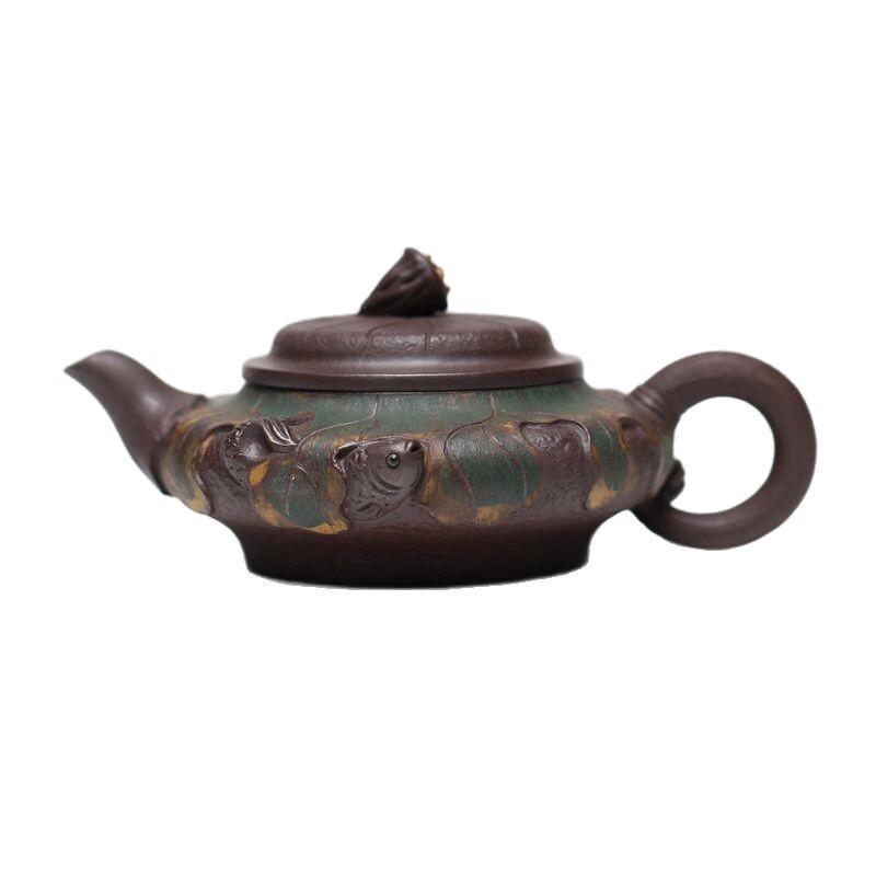 170ml High-end Yixing Purple Clay Teapots Handmade Lotus Interesting Pot Raw Ore Purple Mud Kettle With Filter Zisha Teaset Gift