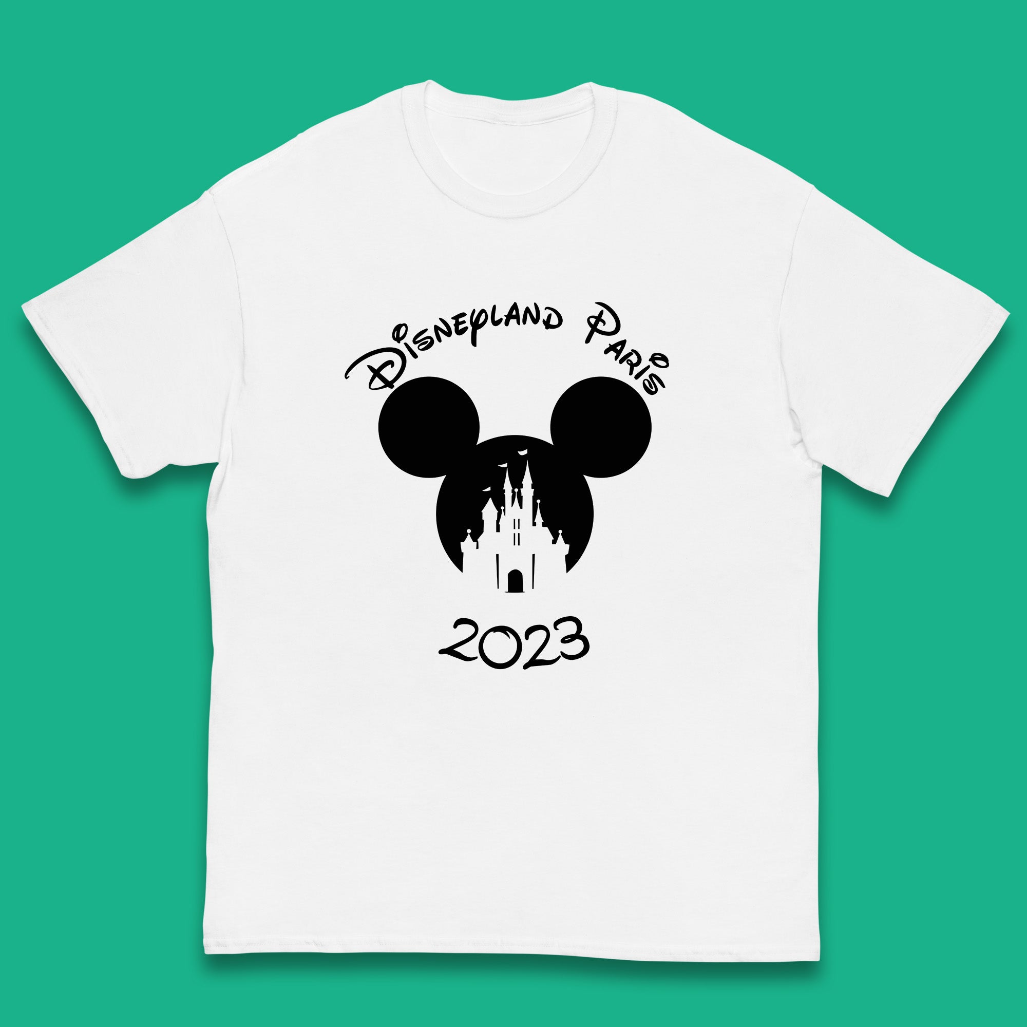 

Disney Land Paris 2023 Mickey Mouse Minnie Mouse Cartoon Magical Kingdom Disney Castle Disneyland Vacation Trip Kids T Shirt 120