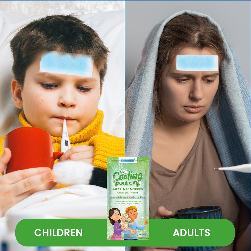Sumifun 14/35/70 Pcs Cool Cold Gel Forehead Sticker Relieved Fever Discomfort Bring Cool Sense Preventing Heatstroke Outdoors Summer Patch