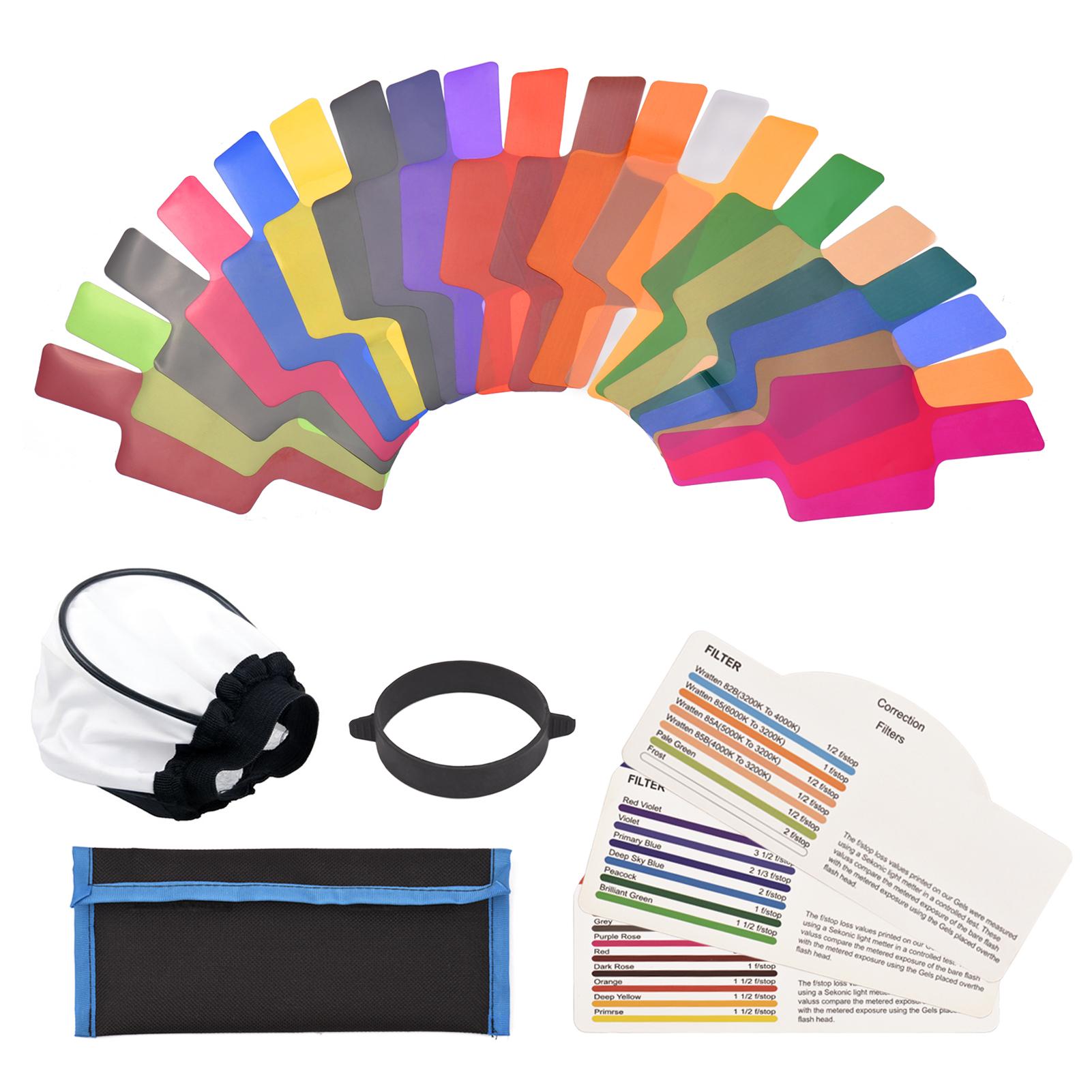 

Andoer 20 шт./компл. универсальный фильтр для вспышки, гели для вспышки, фильтры для коррекции цвета для камеры Speedlite, вспышка