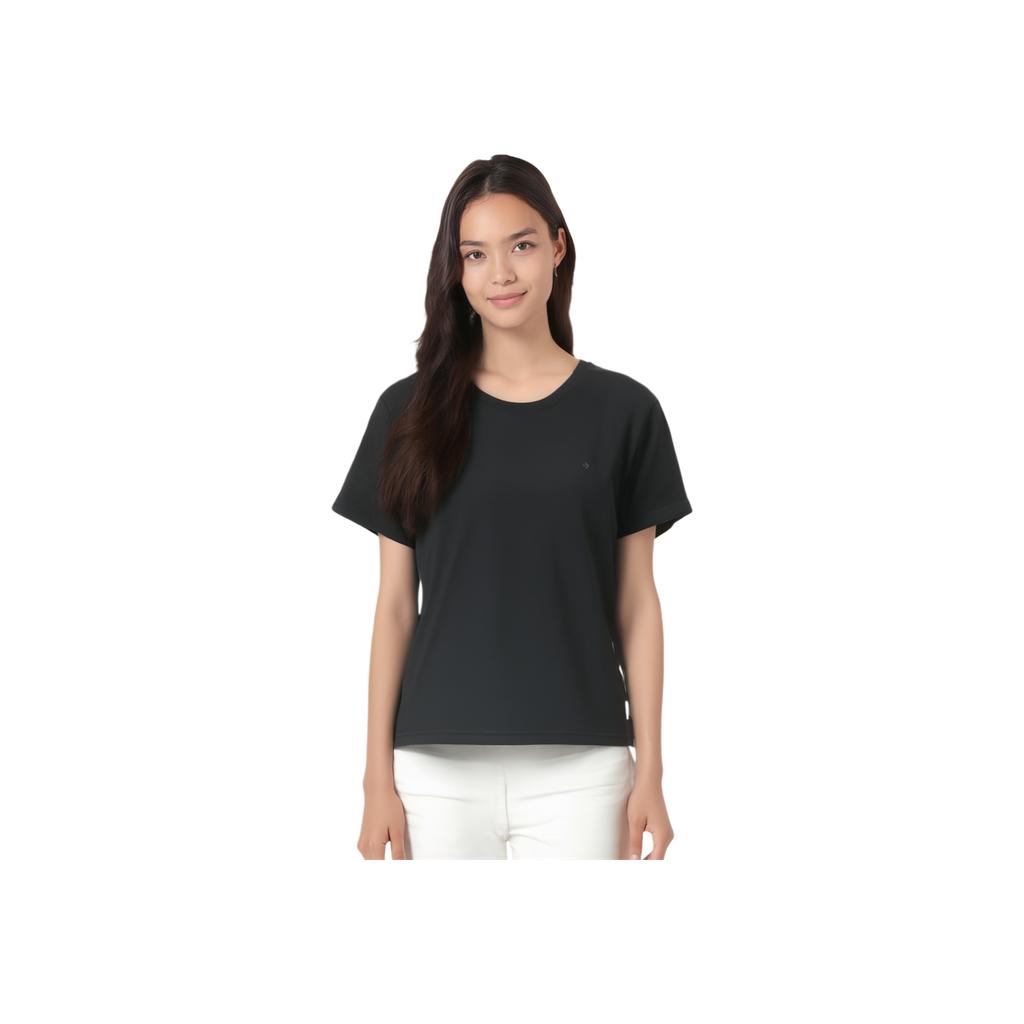 New Converse T Shirts Women's Black 10028335-A01