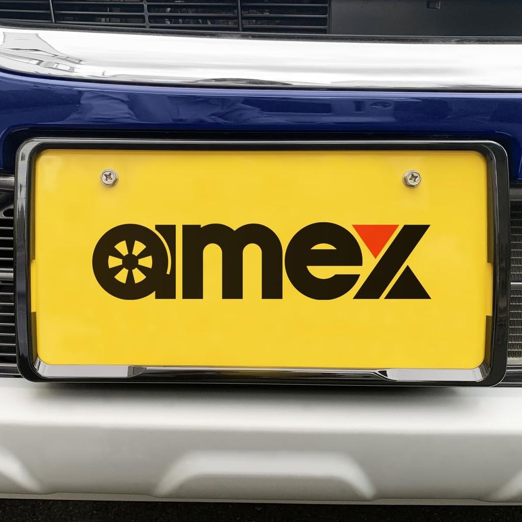 AMEX Painted License Plate Frame Piano Black 2-Piece Set AMEX-A11PB Made in Japan