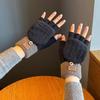 Winter-Flip-Handschuhe für Damen: Warmes, samtgefüttertes, verdicktes Fünf-Finger-Design zum Schreiben und Radfahren