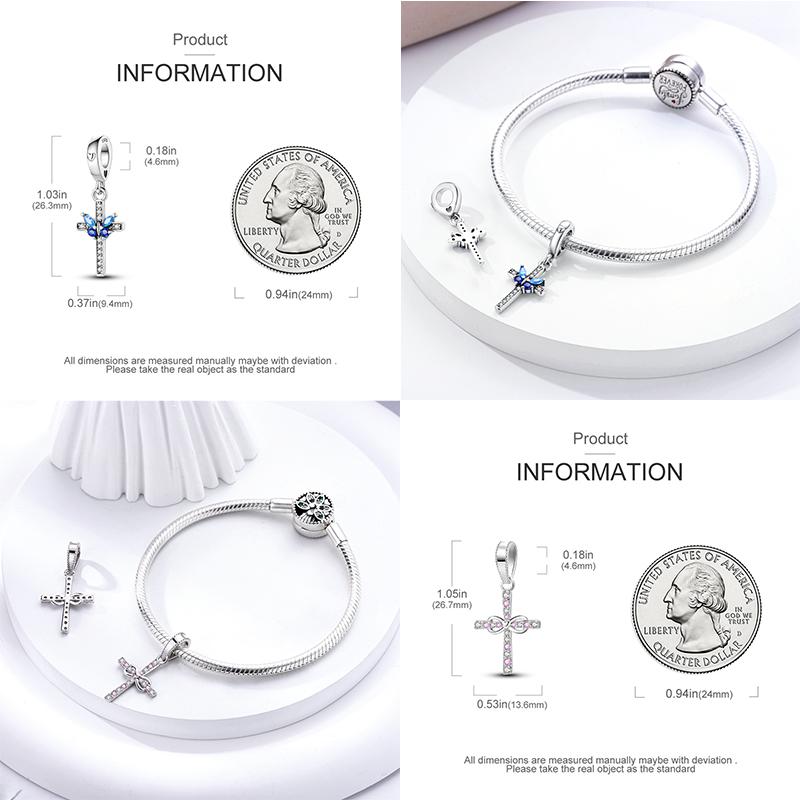 100% Copper Cross Bible Pigeon Wings Sacred Blessings Charms Beads 3Mm Diy Fine Jewelry