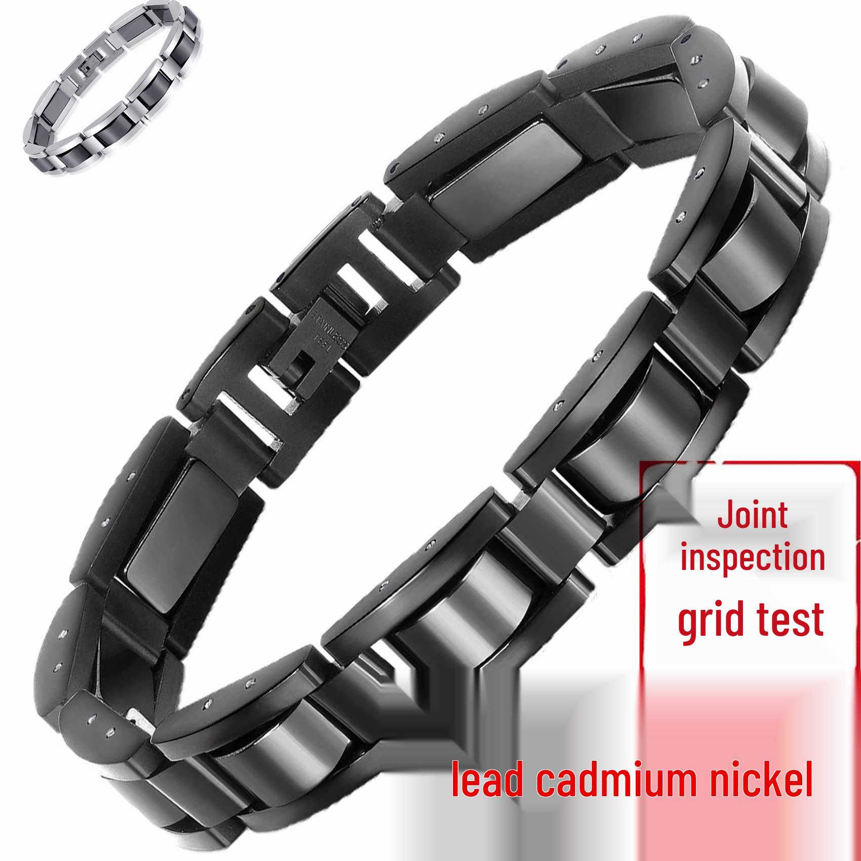 

Men s Titanium Steel Hematite Magnetic Bracelet серебряный