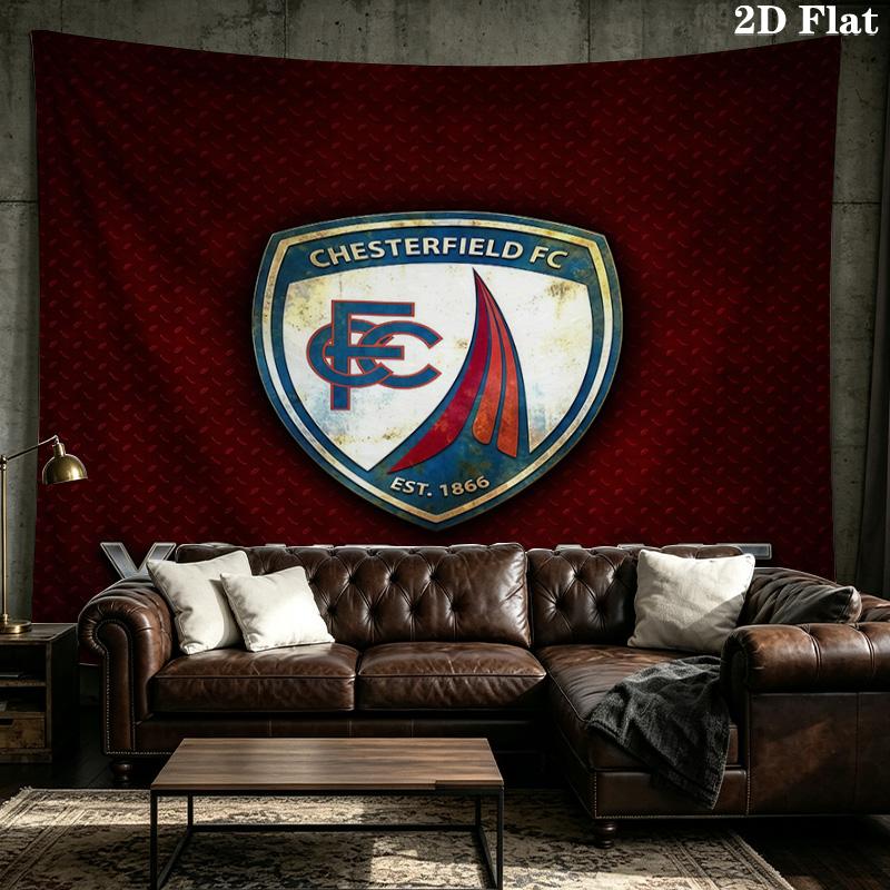 Custom Name Chesterfield F.C Printed Tapestry – Wall Hanging for Bedrooms, Dorms, and Home Decor