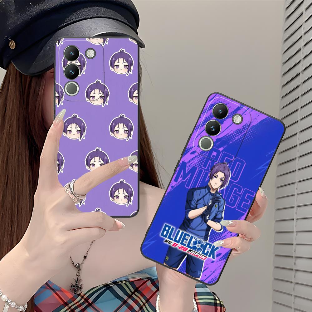 Blue Lock Reo Mikage Matte TPU Mobile Phone Case for VIVO V60 V50 V40 V30 V29 V27 V25 V23 Pro Lite 5G Colorful Printing Cover