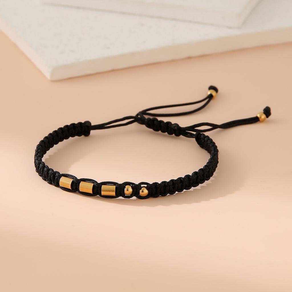 Handwoven Morse Code Number Flat Knot Bracelet Unisex Fashion Accessory