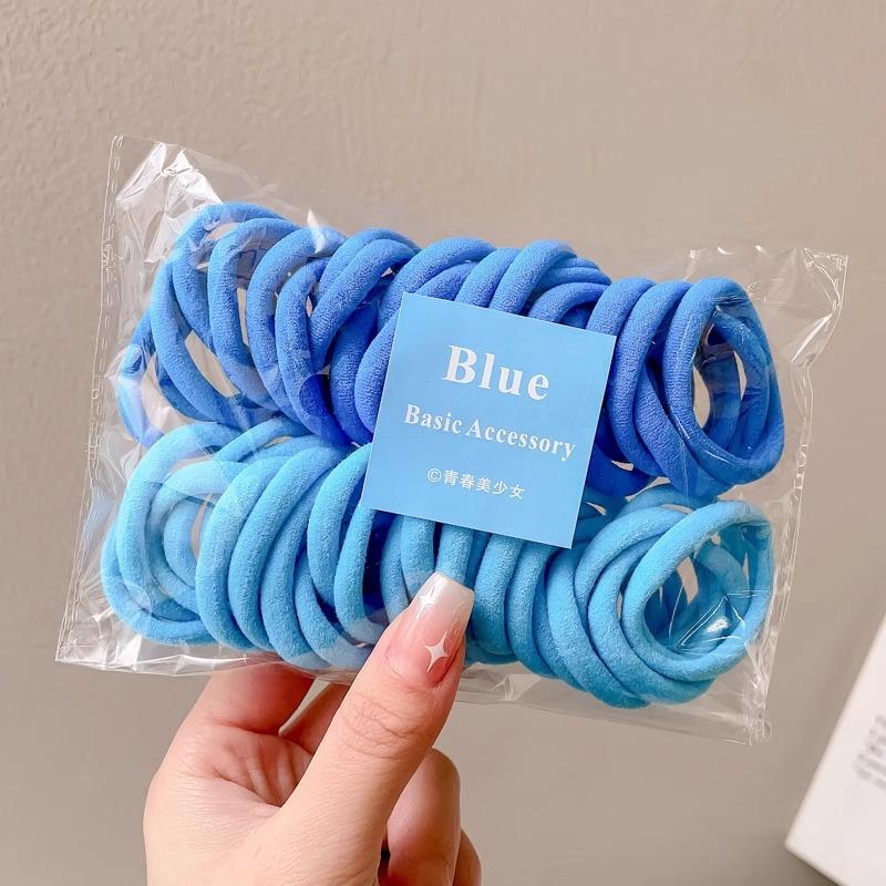 50PCS Colorful Ealstic Hair Rope Ponytail Hold Scrunchie Rubber Band  For Women Basic Nylon Hair Bands Elastic Seamless Girls