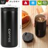Termos Kubek Termiczny Butelka Bidon 400Ml Do Kawy Herbaty Yerba Mate Alogy Stalowy Czarny