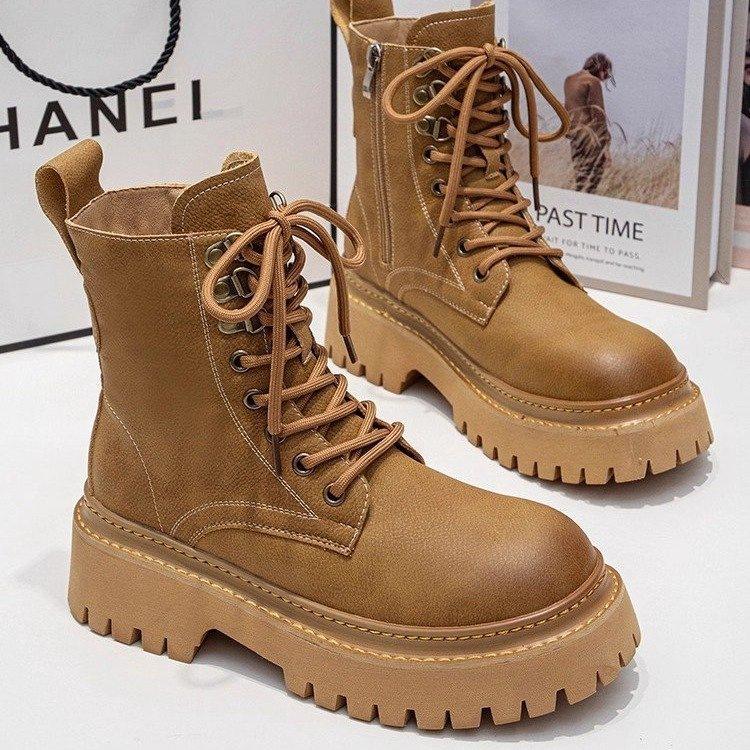 Snow boots winter new velvet thickened warm Martin boots platform short boots large cotton shoes
