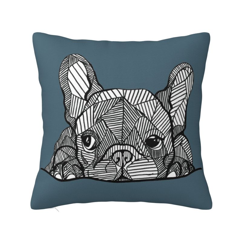 French Bulldog Cushion Cover 45x45cm Frenchie Dog Velvet Luxury Throw Pillow Case for Sofa 30x30cm 12x12in