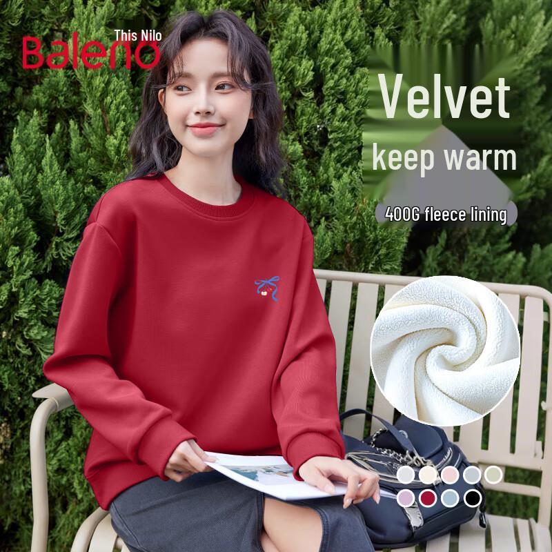Baleno Women s Thickened Fleece Crewneck Sweatshirt M
