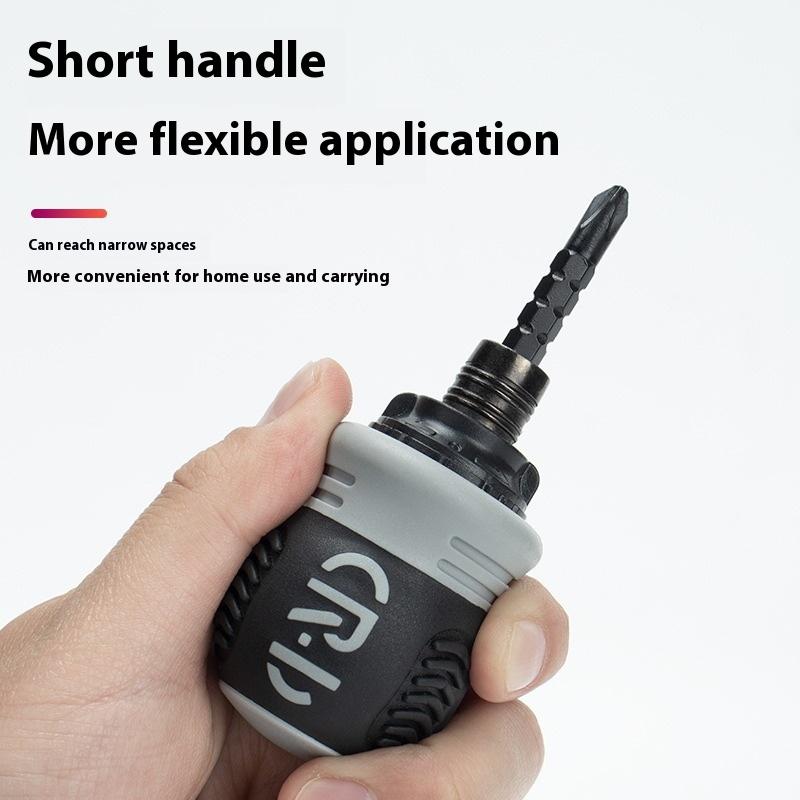 1Set Ratchet Screwdriver Set Short Shaped Radish Head High Hardness Labor-Saving Multi-Functional Dual-Purpose