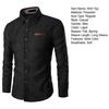 Men Spring Autumn Shirt Solid Color Long Sleeve Single-breasted Versatile Slim Fit Lapel Shirt Top Streetwear