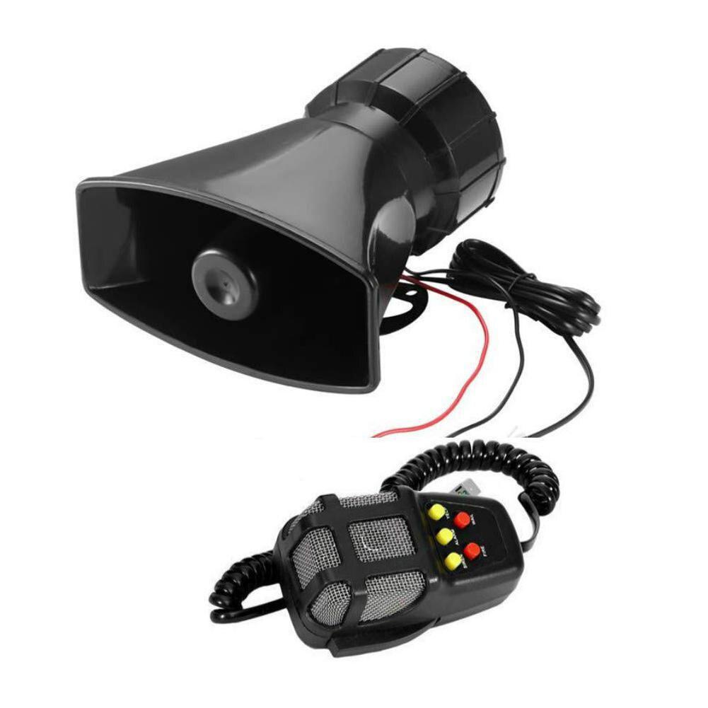 7-zvukový hlasitý výstražný alarm do auta Policejní požární siréna Air Horn PA reproduktor 12V 100W