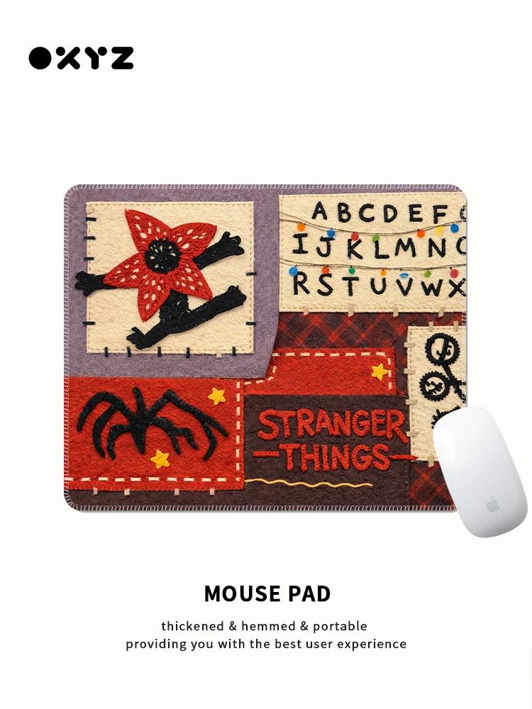 New Creativity Stranger Things Peripheral Gifts Stranger Things Computer Leather Mouse Pad Office Non-slip Dormitory Portable Locked Edge Table Mat