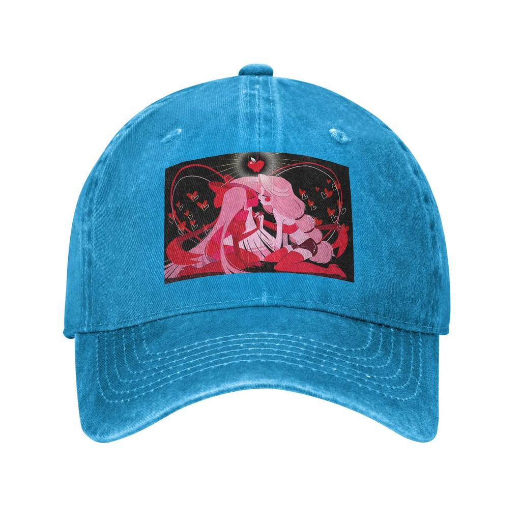 Charlie And Vaggie Valentines Hazbin Hotels Denim Cap Casual Baseball Caps Adjustable Hat Summer Unisex Baseball Hats