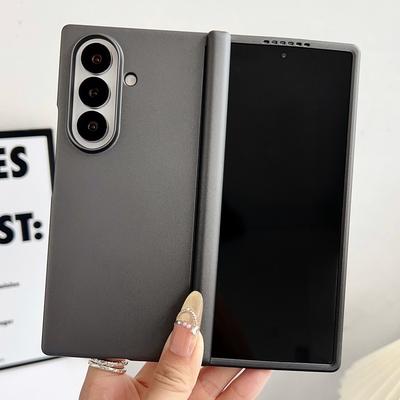 Luxury Matte Metallic Texture Hinge Phone Case For Samsung Galaxy Z Fold 7 6 5 4 5G For Magsafe Magnetic Hard PC Bumper Cover