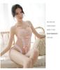 Passion Garter Belt Lingerie Set: Sexy Maid Uniform with Lace Bodysuit and Open Crotch