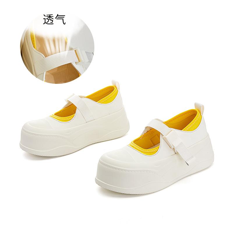 Foam sole Mary Jane shoes 2025 summer new thick sole one-word buckle single shoes casual versatile commuter height increase women's shoes