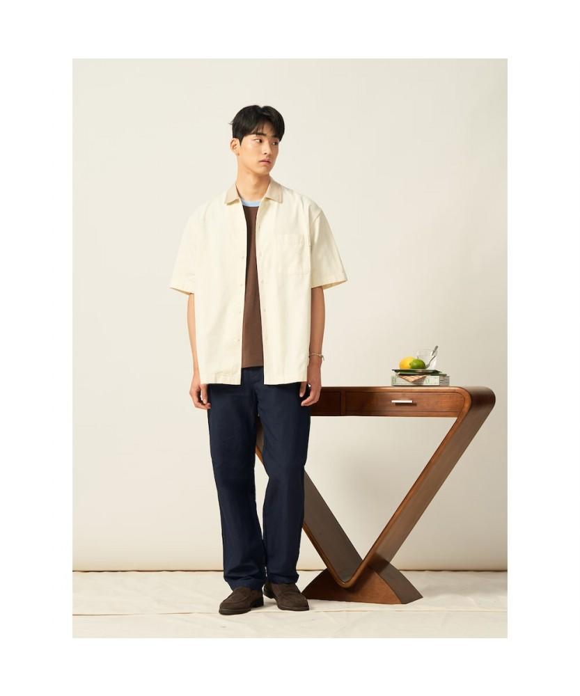Binpolmen Outerwear-Style Denim Shirt Ivory