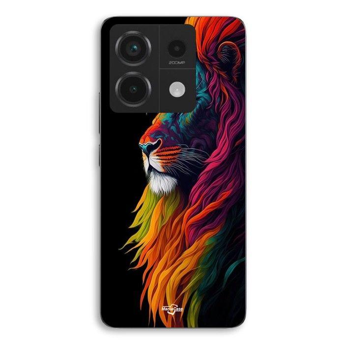 Coque de téléphone - MANIACASE - Xiaomi Redmi Note 13 Pro 5g - Silicone TPU - Lion Majestueux Coloré - Souple