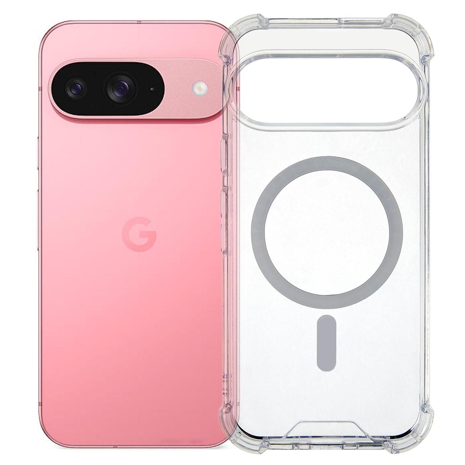 

For Google Pixel 9/9 Pro Case Compatible with MagSafe 1.5mm Shockproof Clear Phone Back Cover As Shown A