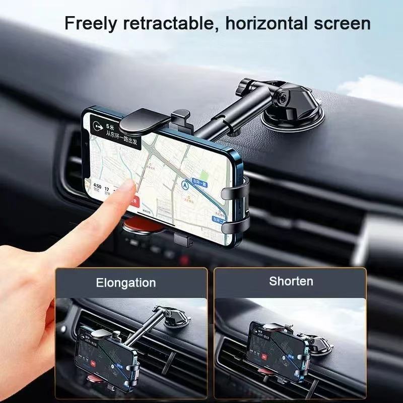 Suction Cup Car Phone Holder, Adjustable Dashboard Windshield Mount Stand For Smartphone Gps Navigation