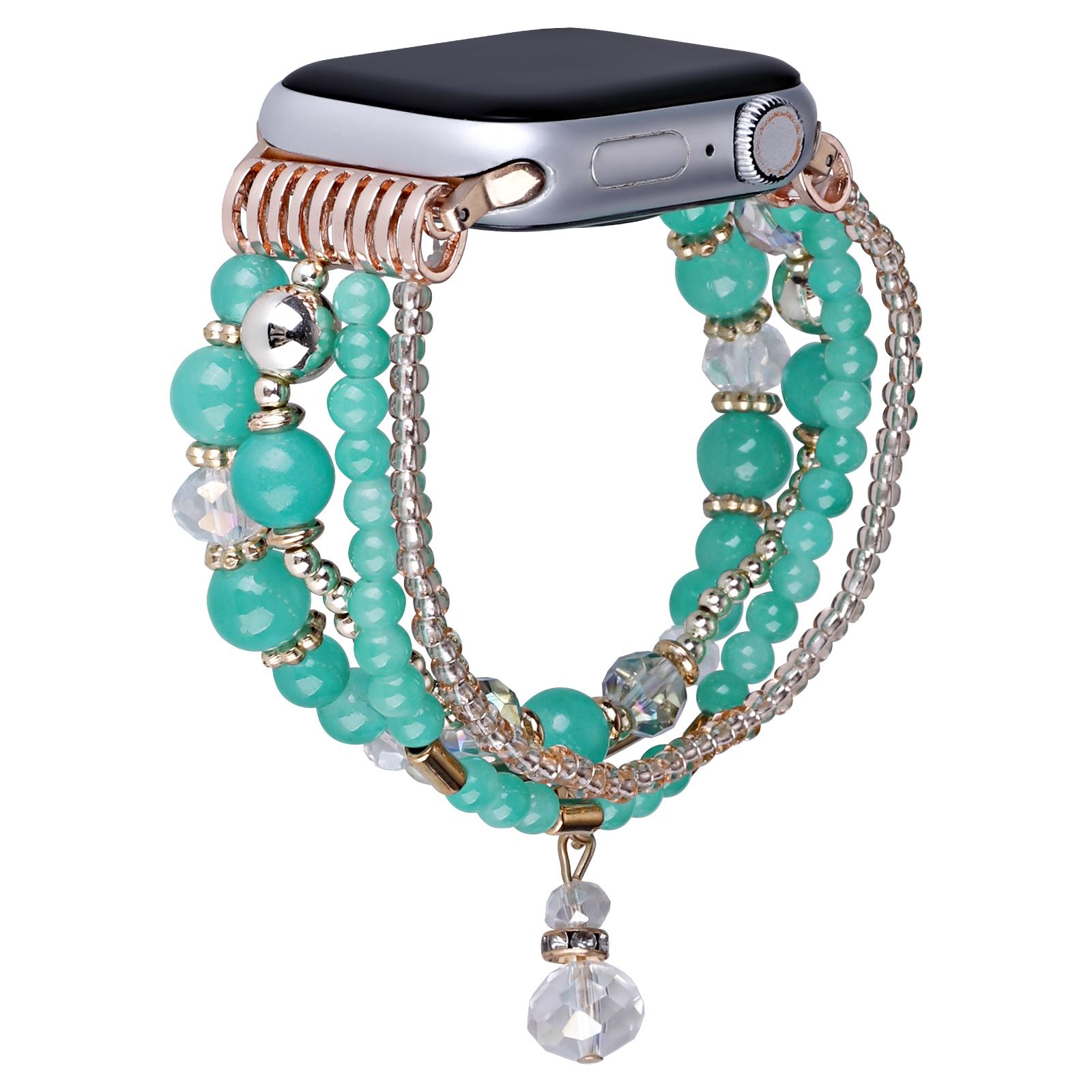 

Для Apple Watch 10 46 мм/Ultra 2/Ultra 49 мм/9 8 7 45 мм/SE (2023) SE (2022) SE 6 5 4 44мм/3 2 1 42мм Ремешок-цепочка из четырех рядов Green