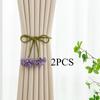 2PCS.Adjustable Creative Flower Curtain Tiebacks, Punch-Free Minimalist Holders,Non-Slip Straps for Sheer Curtains