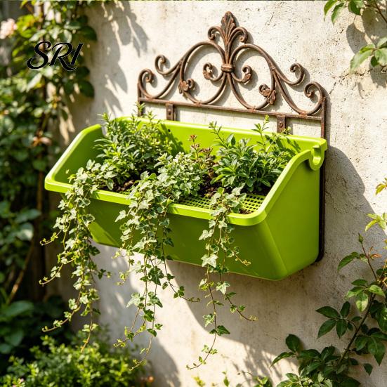 Corrosion-resistant Planter Wall Mounted Self-Watering Plant Pot with Drainage Holes Environmentally Friendly Stackable Vertical for Outdoor