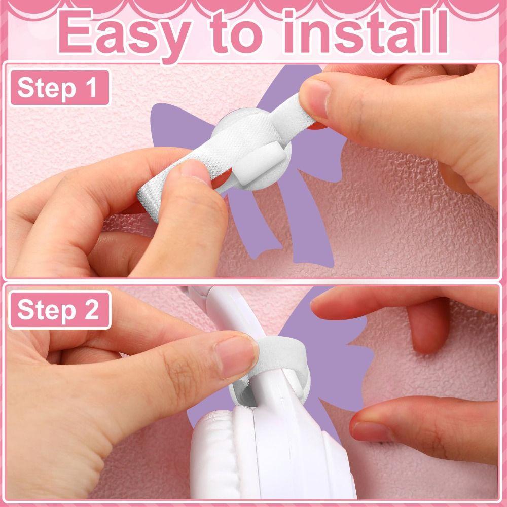 2PCS Cute Bow Shape Headphone Decorations Silicone 3D Earphone Charms Gift Easy To Install Headset Attachment Girls