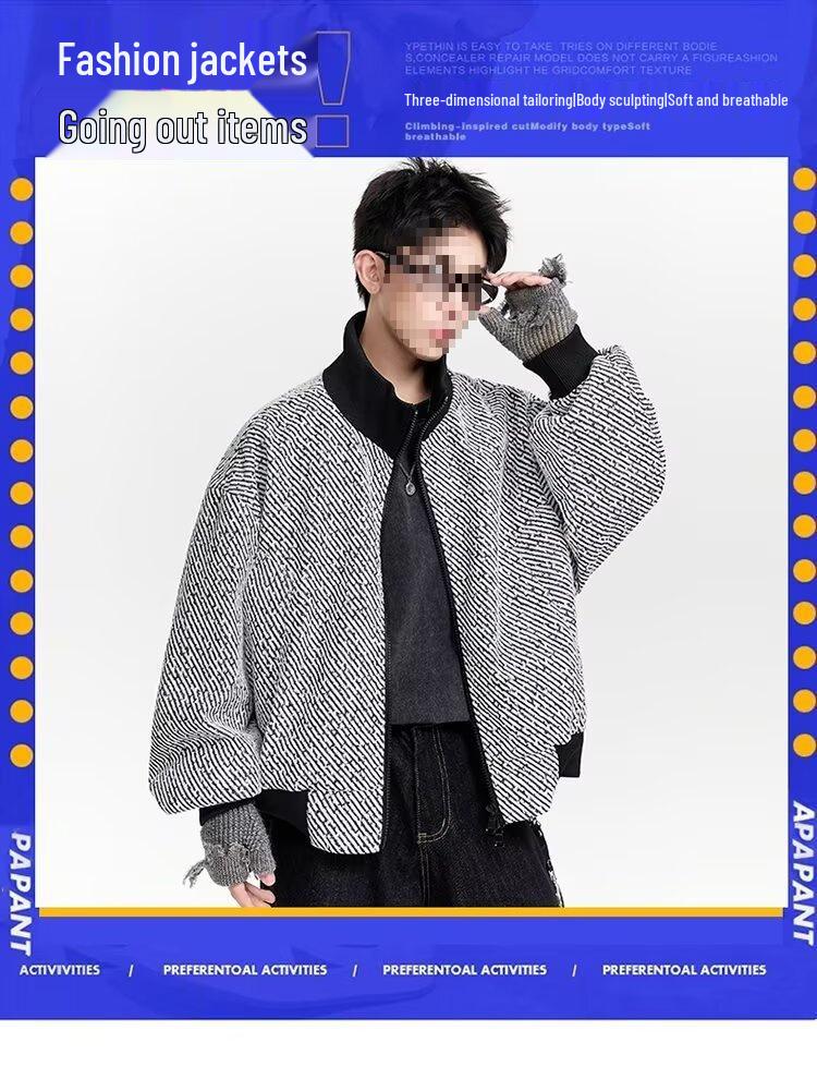 Men's Hong Kong Style Woolen Coat - Spring/Autumn Casual Couple Workwear Jacket, Trendy & Versatile Top