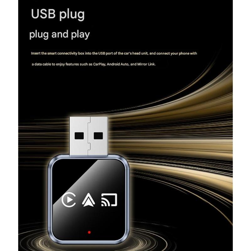 Wireless Adapter 3 In 1 Intelligent Airplay Auto USB Dongle Corded Connection To Vehicle Connection Bluetooth-compatible