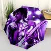 1pc Purple Guitarist Prince Automatic Folding Umbrella, Portable Collapsible Design, Casual Outdoor Accessory L1202026