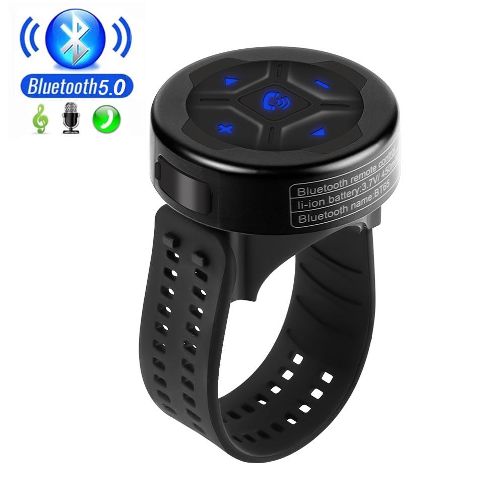 5 Tasten Drahtloser Fernbedienungs Knopf Helm Ohrhörer Motorrad Lenker Auto Lenkrad Steuerung Medien für IOS Android