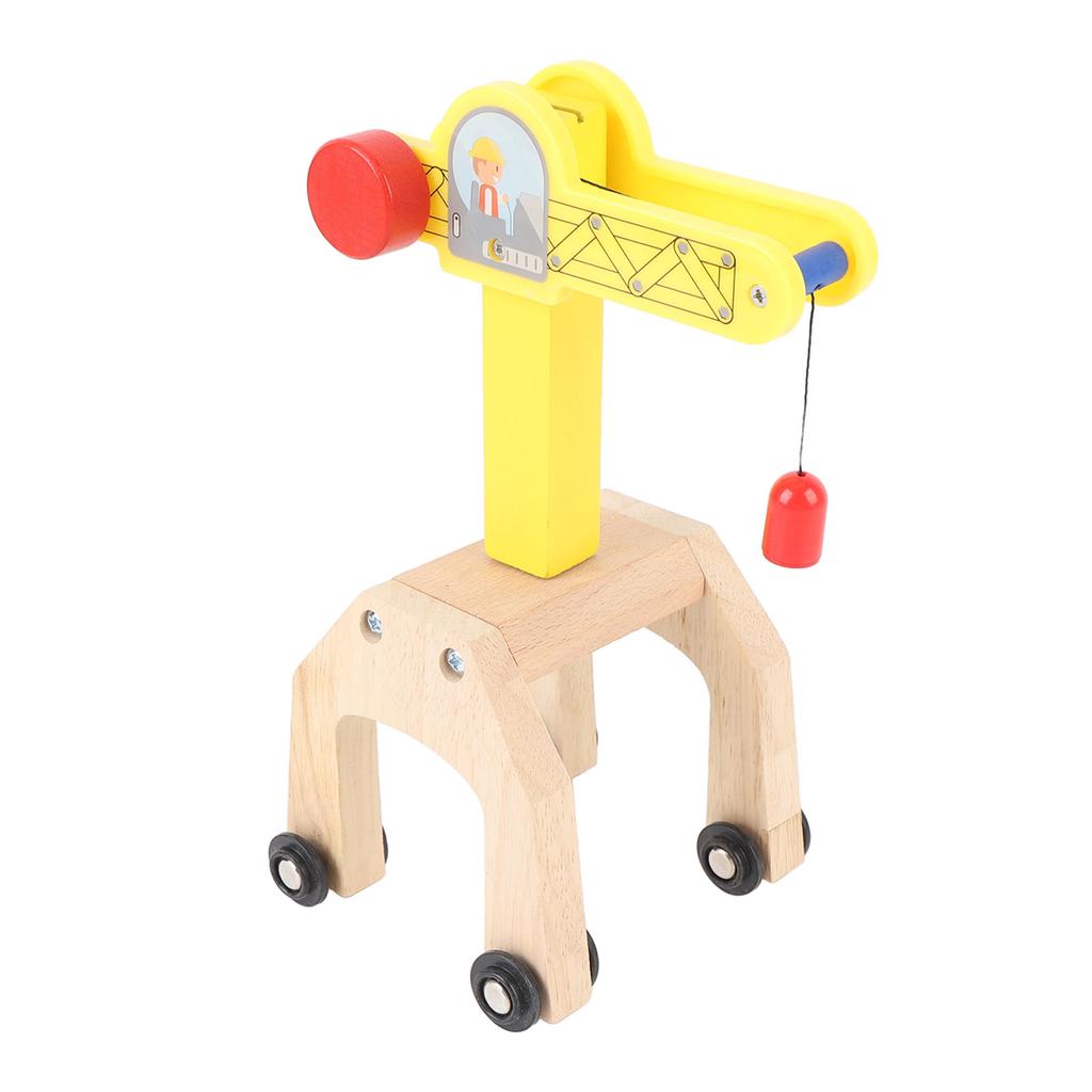 Drewniany Zestaw Żurawia Zabawki Akcesoria do Zabawki Toru Łatwy Montaż Zestaw do Zabawy Żuraw Wieżowy dla Dzieci