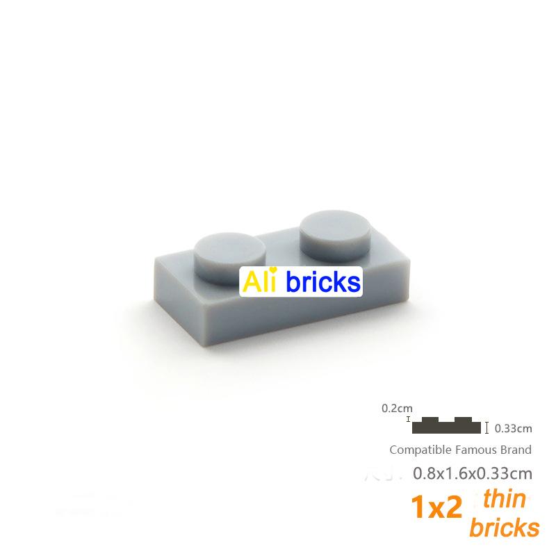 60pcs/lot 3023 DIY Blocks Building Bricks Thin 1X2 Educational Assemblage Construction Toys for Children Compatible With Brand