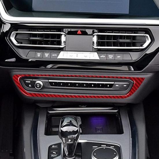 Red Carbon Fiber Car Front CD Panel Cover Sticker For BMW Z4 G29