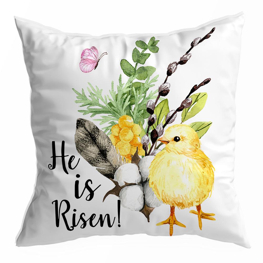 

Весна Пасха Персиковая кожа Флис Наволочка Ткань Диван Домашняя Подушка Прикроватная Автомобильная Наволочка 45 * 45Cm without pillow core