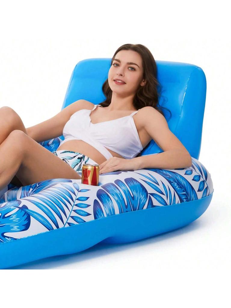 1Pcs Inflatable Leaf Floating Chair, Floating Boat Lounge, Swimming Pool Lounge Chair, Portable Multi-Functional Swimming Ring, Water Inflatable F
