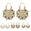Flower Hoop Hollow Retro Jewelry Filigree Women Gift