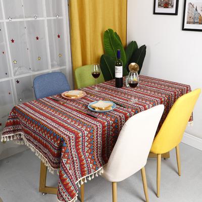 Four Seasons Ethnic Style Tablecloth Retro Style Bohemian Printed Cotton Linen Dining Table Cloth Coffee Table Cloth Rectangular Table Cloth