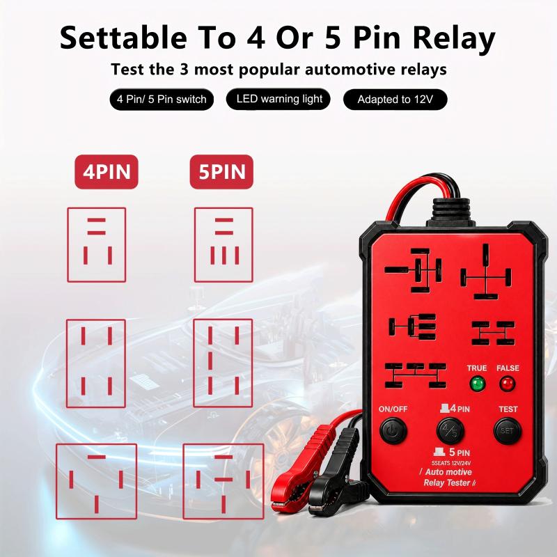 Automotive Relay Tester Voltage Tester Automotive Battery Inspector Led Indicator Universal 12V Automotive Electronic Relay Test